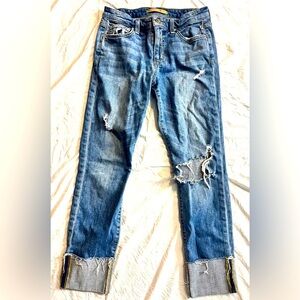 Joe’s Jeans Distressed Cuff Crop Women’s Blue Jeans Waist Size 26